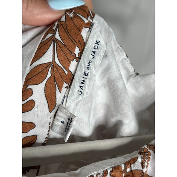 Janie & Jack Top Shorts Two Piece Matching Set Brown Floral Summer Tropical Sz 6 - Picture 5 of 11